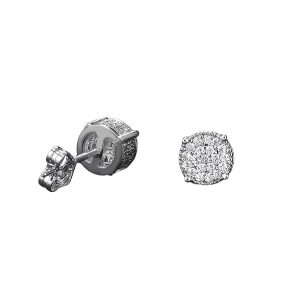 Silver Zircon Stud Earrings - Picture 2 of 6